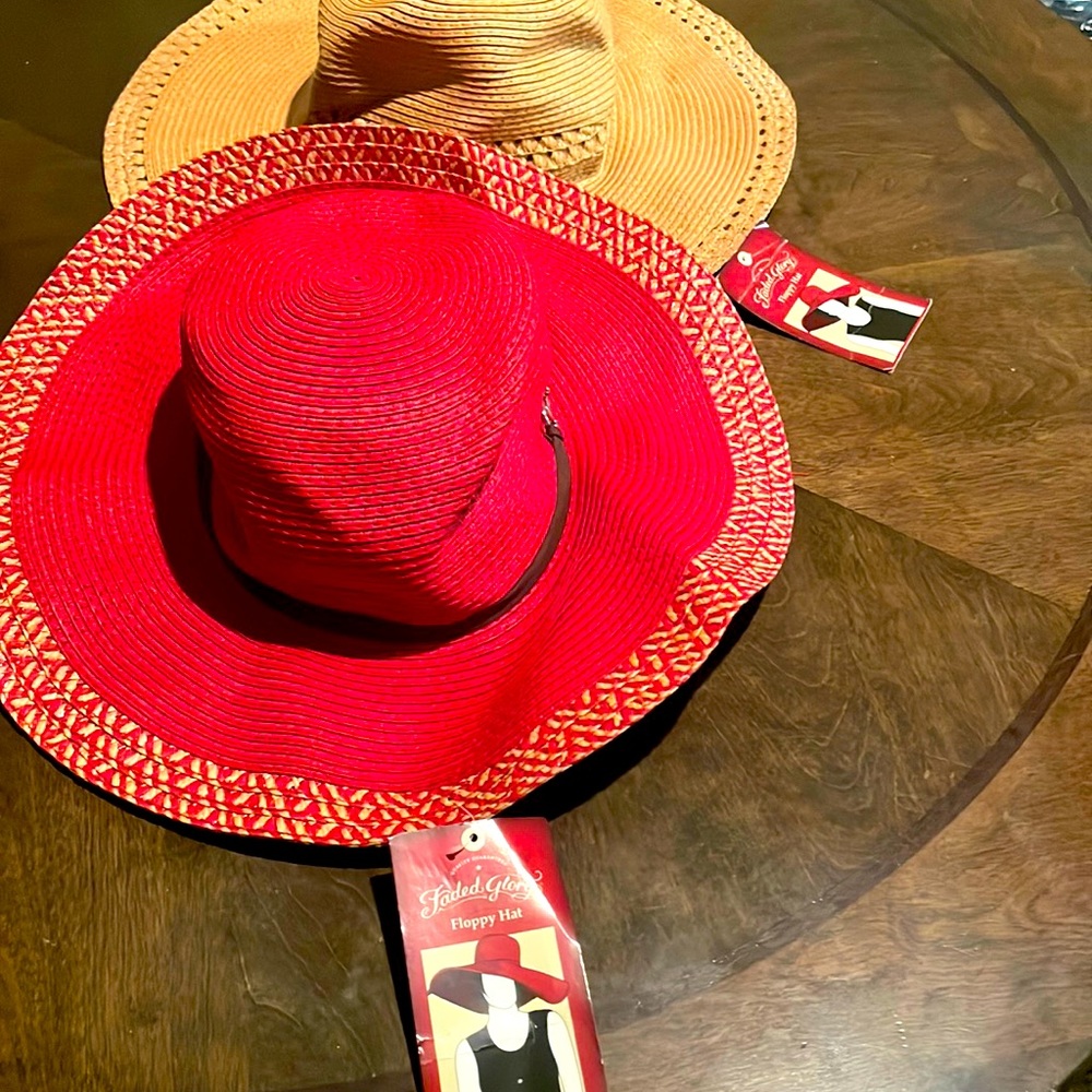 Floppy Hats red and tan